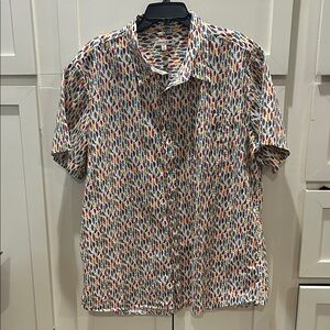 Toad&Co Multicolor Surfboard and Shark Print Men's Shirt